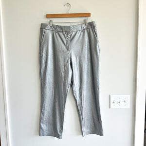 Commando Faux Leather High Rise Casual 7/8 Trouser Pants Silver XL NWT