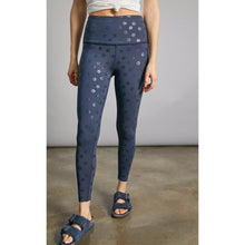 Load image into Gallery viewer, Beyond Yoga Daisy Shiny High Waisted Double Layered Midi Leggings Blue M NWT
