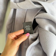 Load image into Gallery viewer, Badgley Mischka Double Face Wool Tie Waist Wrap Trench Coat Purple S
