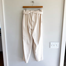 Load image into Gallery viewer, Madewell Brushed Herringbone Jacquard Tie Waist Tapered Pants Cream NB528 M
