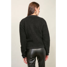 Load image into Gallery viewer, Line And Dot Khloe Boucle Button Front Casual Knit Cardigan Black L
