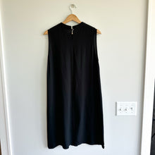 Load image into Gallery viewer, Eileen Fisher Silk Georgette Crepe Round Neck Dress Black LP
