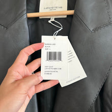 Load image into Gallery viewer, Lafayette 148 New York Kourt Plonge Lambskin Jacket Black L

