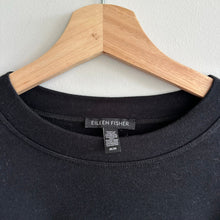 Load image into Gallery viewer, Eileen Fisher Stretch Jersey Knit Crew Neck Long Top Black M
