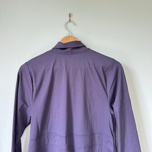 Any Age Activewear Zip Up Mock Neck Hip Length Outdoor Basic Jacket Purple XL
