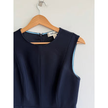 Load image into Gallery viewer, Diane Von Furstenberg Carrie Sleeveless Round Neck Mini Sheath Dress Navy Blue 4
