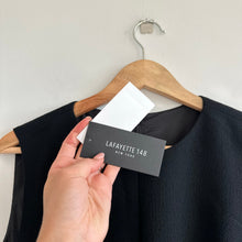 Load image into Gallery viewer, Lafayette 148 New York Wool Sleeveless Pleated Mini Shift Dress Black 10 NWT
