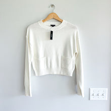 Load image into Gallery viewer, Express Knit Cropped Sweater White XS NWT
