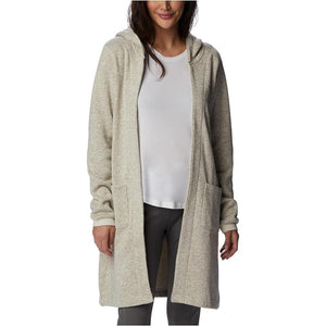 Columbia Reel Cozy Hooded Open Cardigan Sweatshirt Heathered Cream S
