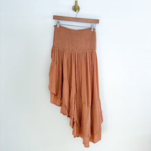 Load image into Gallery viewer, Free People Coast To Coast Convertible Asymmetric Hem Midi Skirt Brown S
