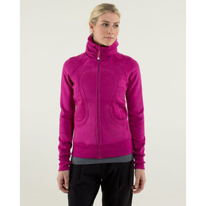 Lululemon Calm & Cozy Zip Up Mock Neck Basic Jacket Raspberry Pink 8