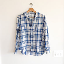 Load image into Gallery viewer, Frank &amp; Eileen Eileen Plaid Pattern Long Sleeve Button Up Shirt Blue XXS
