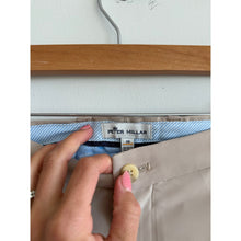 Load image into Gallery viewer, Peter Millar Salem Performance Golf Zip Front Chino Shorts Cream 38
