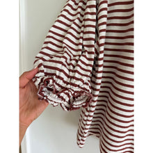 Load image into Gallery viewer, Nation LTD Sandra Boat Neck Organic Cotton Top Rust White S
