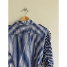 Load image into Gallery viewer, Rag &amp; Bone Nadine Pinstripe Long Sleeve Mini Shirt Dress Blue L
