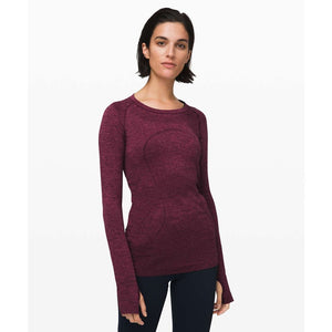 Lululemon Swiftly Tech Long Sleeve Crew Top Dark Adobe / Misty Merlot 6
