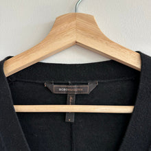Load image into Gallery viewer, BCBGMAXAZRIA Merino Wool Round Hem Button Front V-Neck Cardigan Sweater Black S
