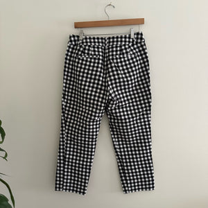 LOFT Julie The Riviera Gingham Pant Black White