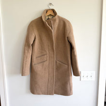 Load image into Gallery viewer, J. Crew Italian Wool Zip Up Mid Length Cocoon Coat Sandstone Tan 2
