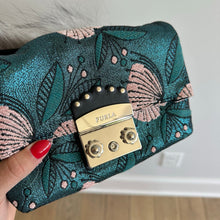 Load image into Gallery viewer, FURLA Metropolis Nuvola Fur Accent Detachable Handle Mini Handbag Pink Blue
