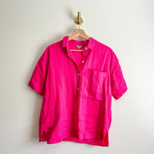 Load image into Gallery viewer, Rails Mackinley Linen Short Sleeve Button Up Shirt Raspberry Pink S

