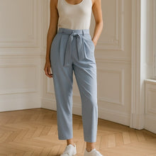 Load image into Gallery viewer, Athleta Skyline Pant II High Rise Straight Leg Paperbag Pants Blue 6
