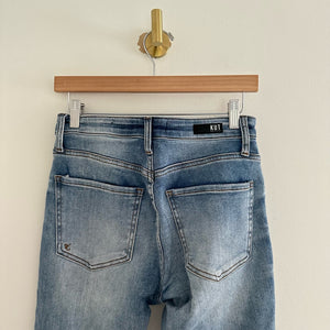 Kut From The Kloth High Rise Distressed Button Fly Jeans Blue 0