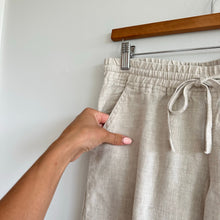 Load image into Gallery viewer, Allen Allen Linen Drawstring Waist Pants Cream XS
