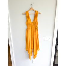 Load image into Gallery viewer, BCBGMAXAZRIA Sleeveless Handkerchief Hem V-Neck Mini Dress Yellow XS

