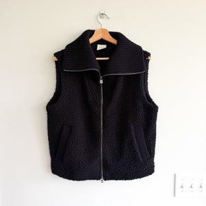 Varley Aspen Gilet Boucle Sherpa Zip Up Vest Black M