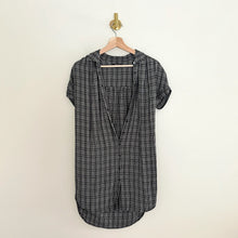 Load image into Gallery viewer, Madewell Central Thompson Plaid Tulip Hem Shirt Dress Black 2XS

