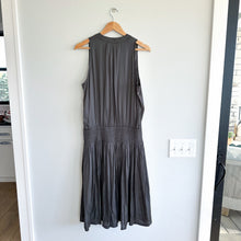 Load image into Gallery viewer, Brochu Walker The Francine V-Neck Sleeveless Smocked Waist Dress Gray L
