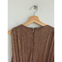 Load image into Gallery viewer, Anthropologie Taylor Metallic Chiffon Sleeveless Ruffles Midi Dress Bronze 8
