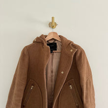 Load image into Gallery viewer, J. Crew Chateau Wool Blend Hooded Stadium Cloth Parka Coat Brown 00P
