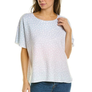 Sol Angeles Ombre Dalmation Slouch Short Sleeve Top Blue L
