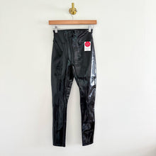 Load image into Gallery viewer, NWT Spanx Faux Patent Leather High Rise Pull On Leggings Black XS
