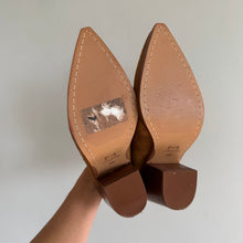 Load image into Gallery viewer, Marc Fisher LTD Gabbi Suede Pointed Toe Slip On Western Heeled Mule Brown 9.5

