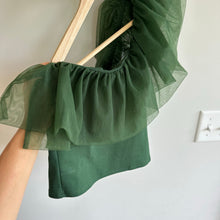 Load image into Gallery viewer, Anthropologie Sunday in Brooklyn One Ruffle Off Shoulder Crop Top Green M
