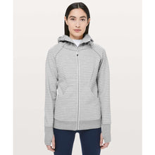 Load image into Gallery viewer, Lululemon Scuba Classic Cotton Fleece Zip Up Striped Hoodie Jacket Gray
