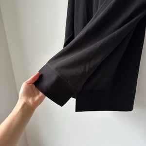 Eileen Fisher Stretch Jersey Knit Mock Neck Long Sleeve Top Black M