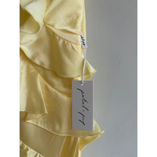 Load image into Gallery viewer, Petal and Pup Ciao Ruffles Sleeveless V-Neck Maxi Satin Dress Pale Yellow S NWT
