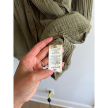 Load image into Gallery viewer, Anthropologie Maeve Katie Gauze Cotton V-Neck Long Sleeve Tunic Dress Green 4

