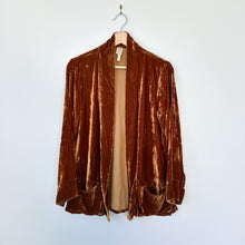 Load image into Gallery viewer, XCVI Velvet Open Pocket Cardigan Sweater in Copper M
