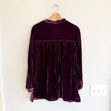 Load image into Gallery viewer, Eileen Fisher Silk Blend Velvet Classic Collar Button Down Shirt in Casis
