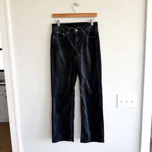Mac Jeans Rich Carla Velvet High Rise Wide Leg Jeans Black 34