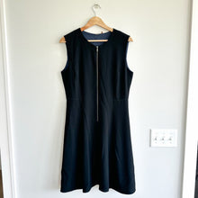Load image into Gallery viewer, Elie Tahari Fit &amp; Flare Front Zip Sleeveless Mini Dress Black
