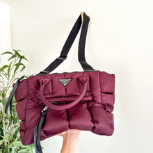 Load image into Gallery viewer, PRADA Tessuto Padded Hand Bag &amp; Crossbody Red
