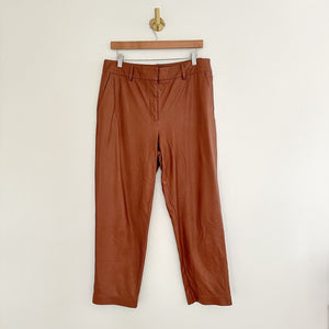 Commando Faux Leather 7/8 High Rise Casual Trouser Pants Cocoa Brown L