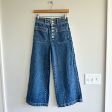 Load image into Gallery viewer, Free People Colette Crop Button-Fly Denim High Rise Jeans Blue 25
