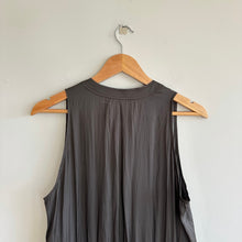 Load image into Gallery viewer, Brochu Walker The Francine V-Neck Sleeveless Smocked Waist Dress Gray L

